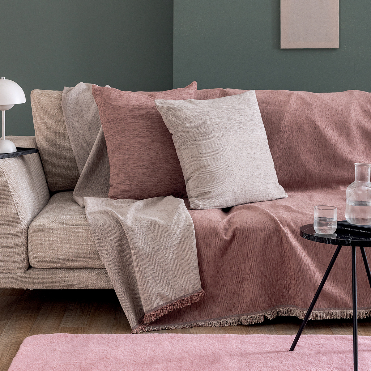 Ριχτάρι Καναπέ Τετραθέσιου 2 Όψεων (170x320) Palamaiki Parva Pink