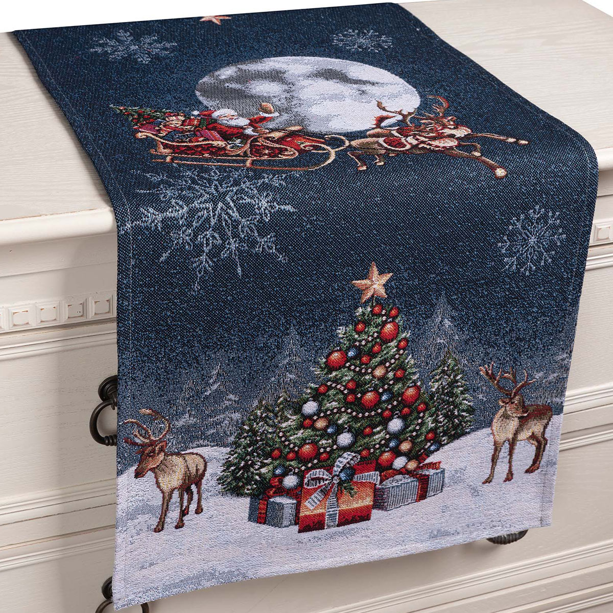 Χριστουγεννιάτικη Τραβέρσα (40x150) Silk Fashion Blue Moon