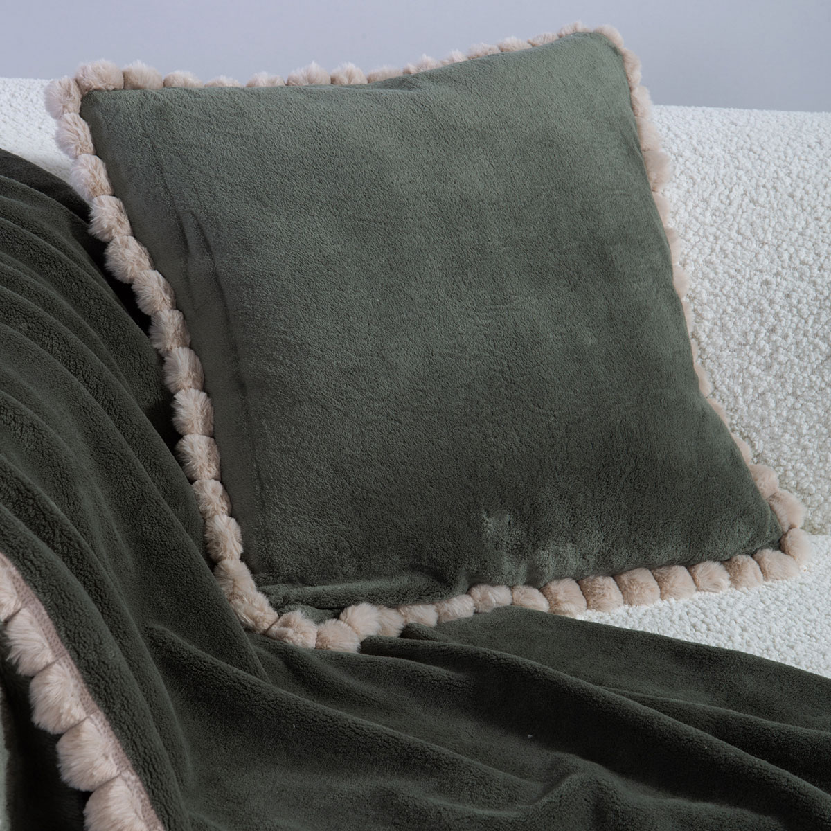 Διακοσμητικό Μαξιλάρι Fleece (45x45) Nef-Nef Homeware Pompozia Green