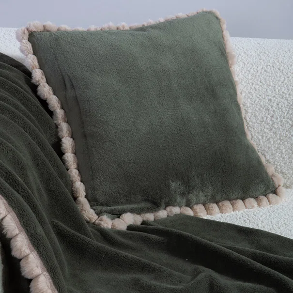 Διακοσμητικό Μαξιλάρι Fleece (45x45) Nef-Nef Homeware Pompozia Green
