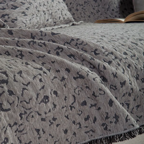 Ριχτάρι Καναπέ Διθέσιου (170x250) Nef-Nef Homeware Leopard Grey