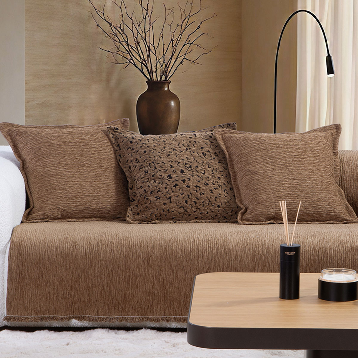 Ριχτάρι Καναπέ Τριθέσιου (170x300) Nef-Nef Homeware Venezia Brown