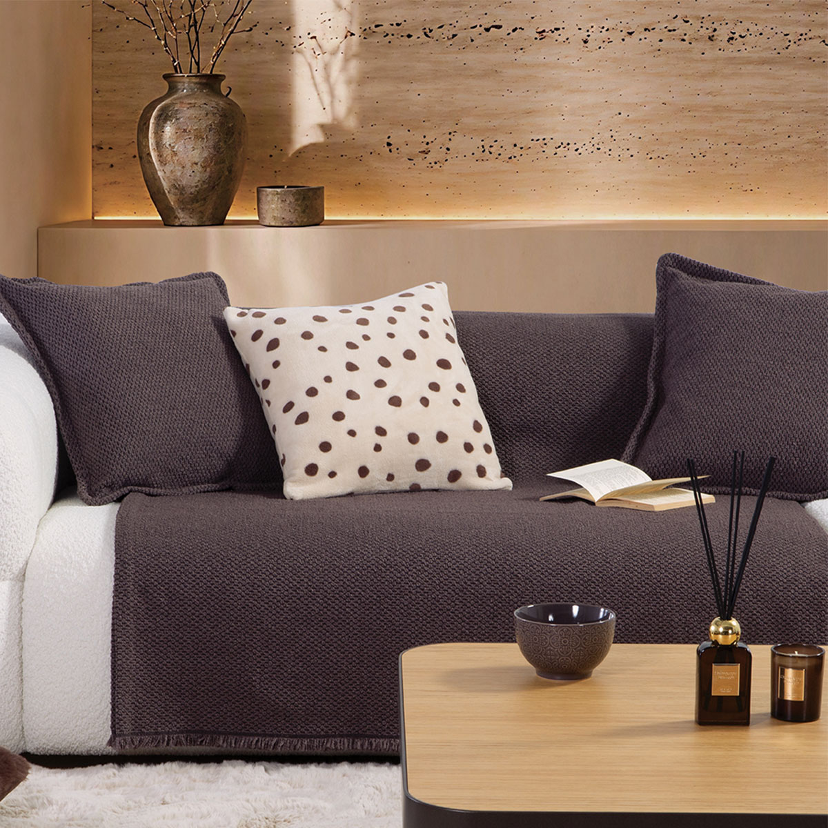 Ριχτάρι Καναπέ Τριθέσιου (170x300) Nef-Nef Homeware Brooklyn 26 Brown