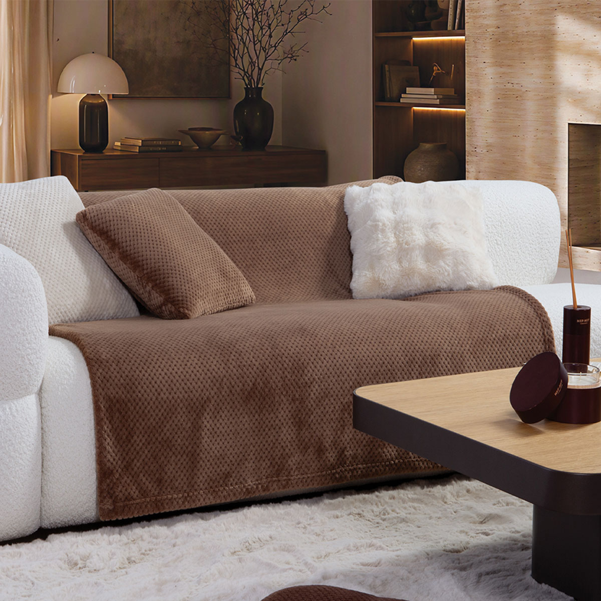Ριχτάρι Καναπέ Διθέσιου Fleece (180x250) Nef-Nef Homeware Edinber Beige