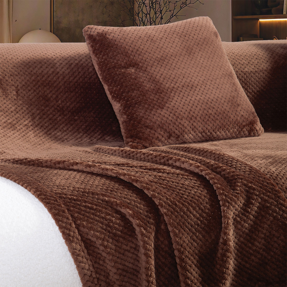 Ριχτάρι Καναπέ Τριθέσιου Fleece (180x300) Nef-Nef Homeware Edinber Brown
