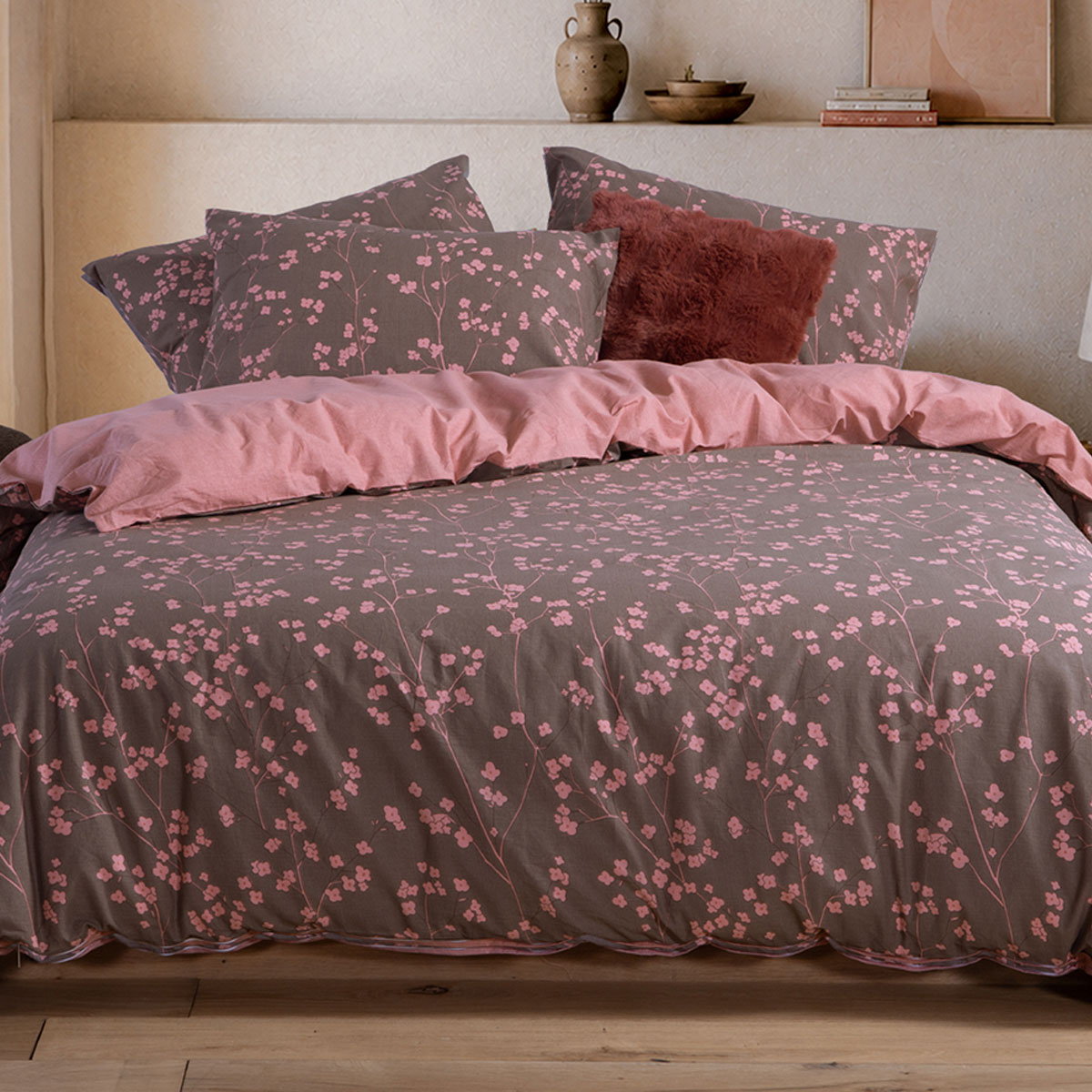 Σεντόνια Υπέρδιπλα (Σετ) Nef-Nef Homeware Floriva Brown