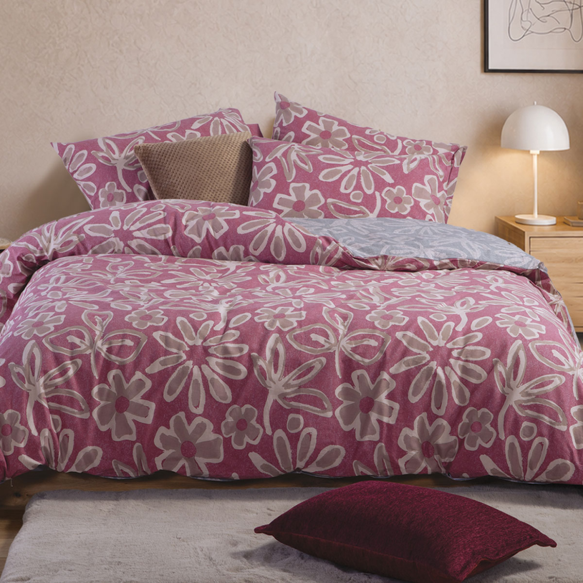Σεντόνια Μονά (Σετ) Nef-Nef Homeware Harmony Bordo