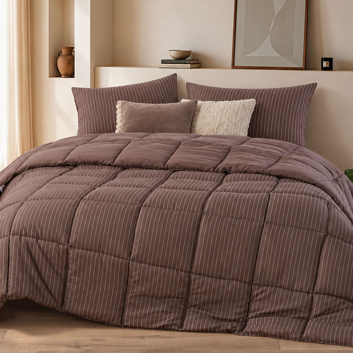 Πάπλωμα Υπέρδιπλο (240x220) 2 Όψεων Nef-Nef Homeware Chroma Coffee