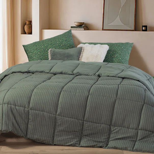 Πάπλωμα Υπέρδιπλο (240x220) 2 Όψεων Nef-Nef Homeware Chroma Forest Green