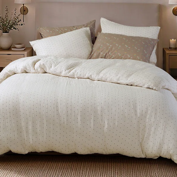 Παπλωματοθήκη Υπέρδιπλη (Σετ 240x230) Nef-Nef Homeware Dots Ecru