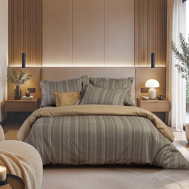 Σεντόνια King Size (Σετ) Nef-Nef Homeware Draft Olive/Grey