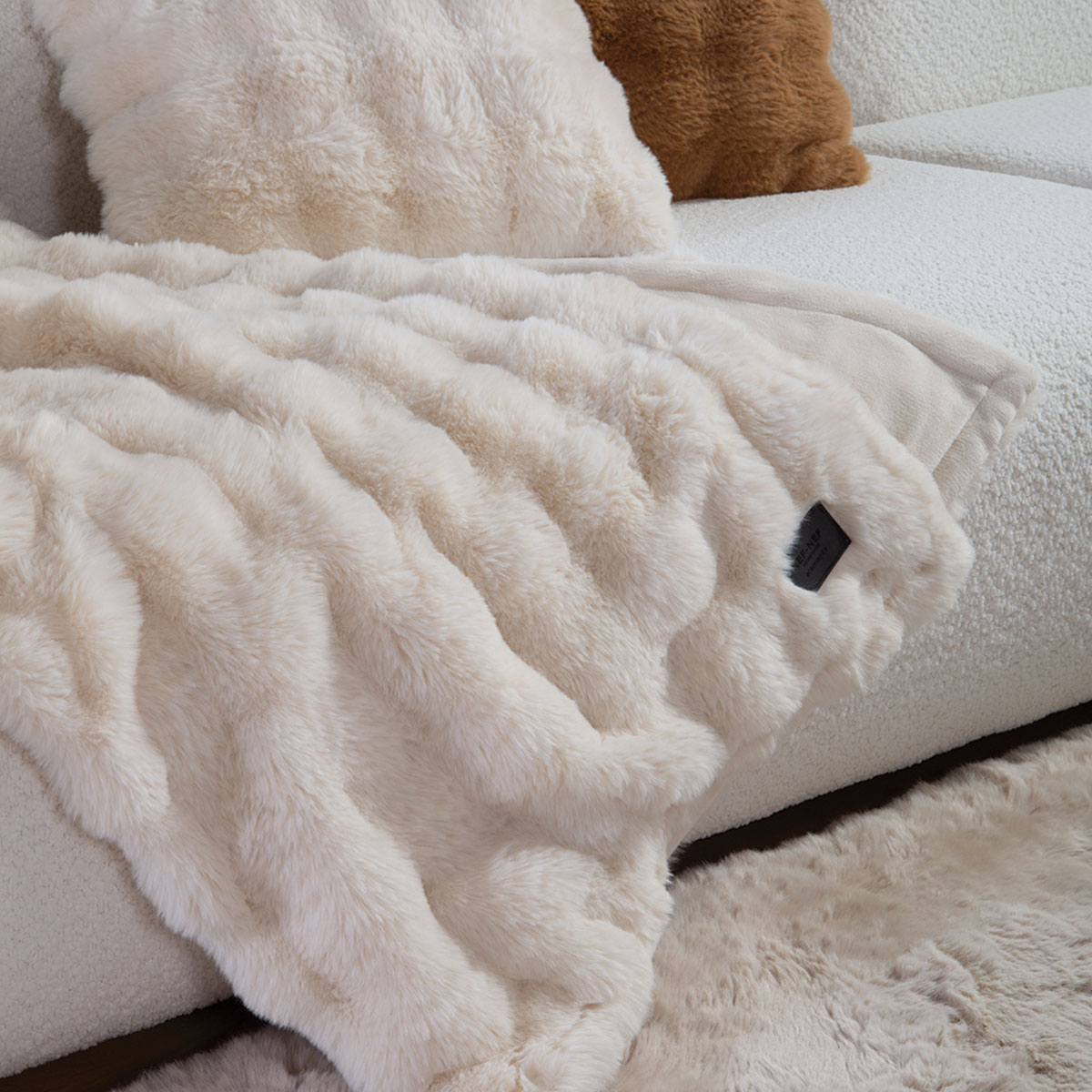 Γούνινη Κουβέρτα Καναπέ (130x180) Nef-Nef Homeware Reality Ecru