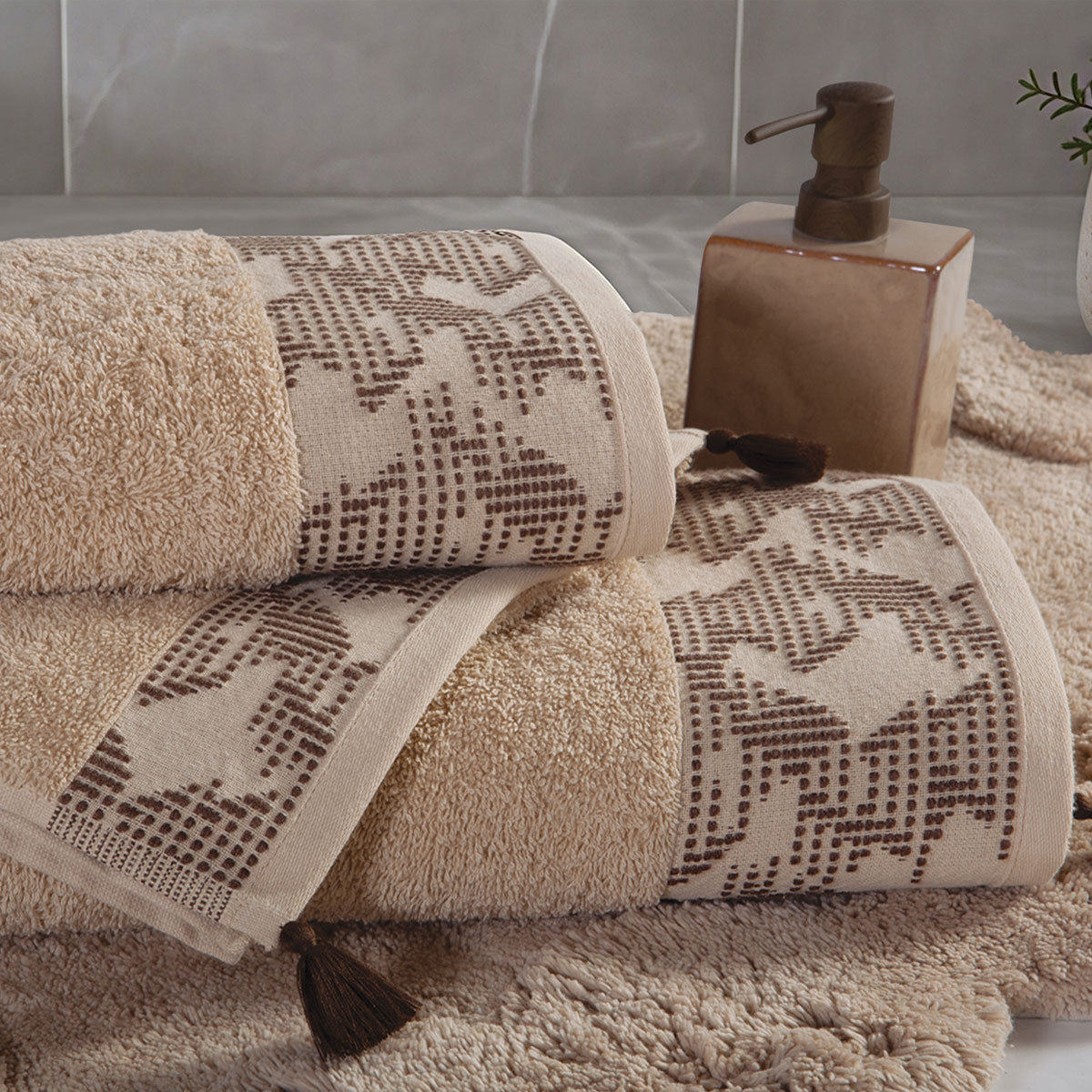 Πετσέτα Χεριών (30x50) Nef-Nef Homeware Zeyn Beige 500gsm