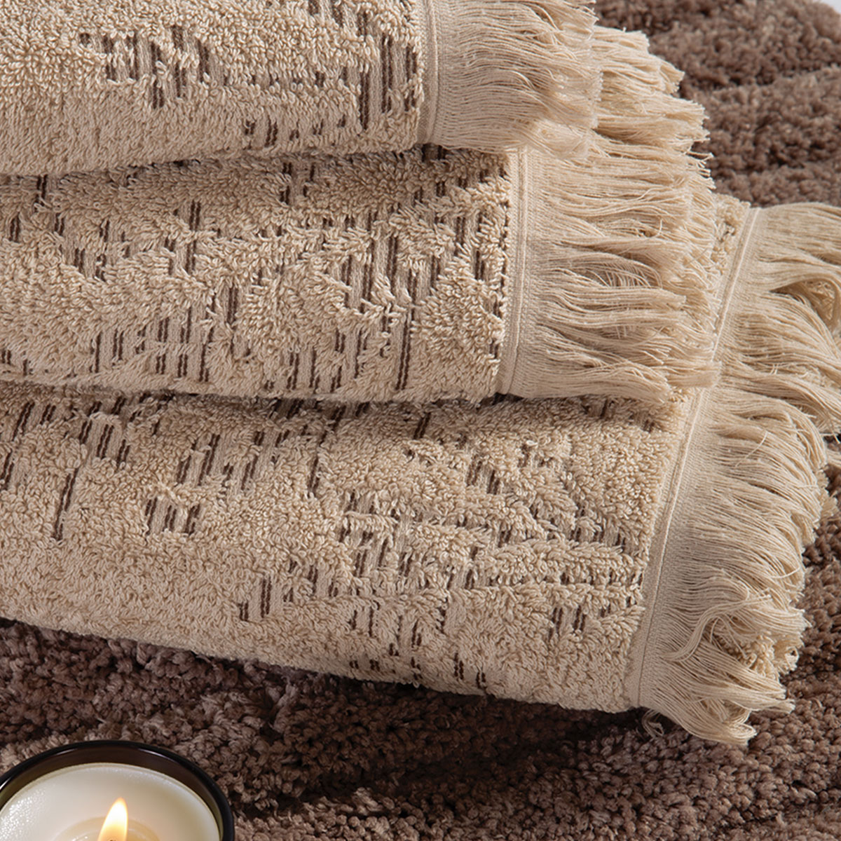 Πετσέτα Προσώπου (50x90) Nef-Nef Homeware Saron Beige 550gsm