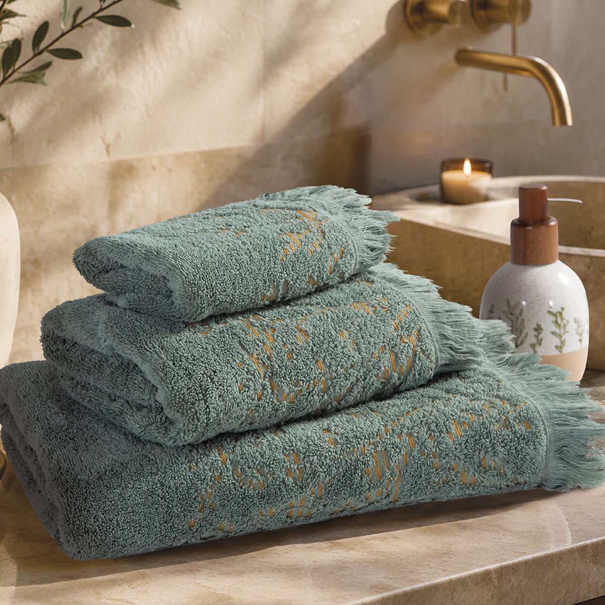 Πετσέτα Προσώπου (50x90) Nef-Nef Homeware Saron Green 550gsm