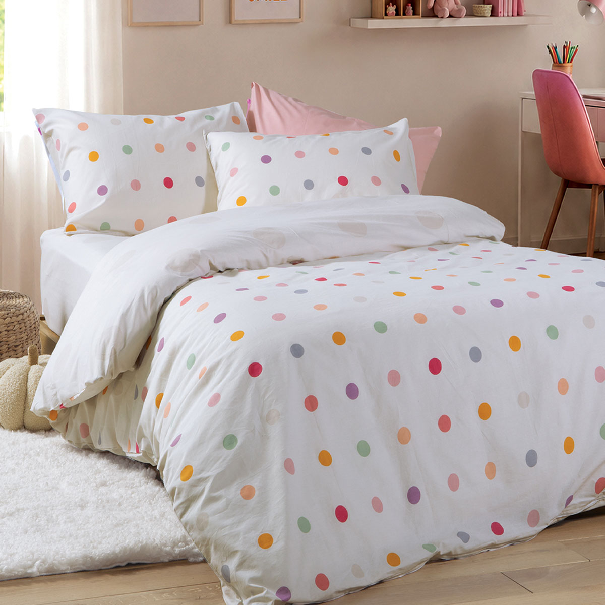 Σεντόνια Μονά (Σετ) Nef-Nef Homeware Junior Dots Ecru