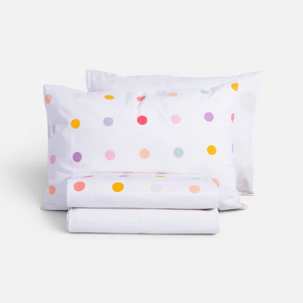 Παπλωματοθήκη Μονή (Σετ 160x240) 2 Όψεων Nef-Nef Homeware Junior Dots Ecru
