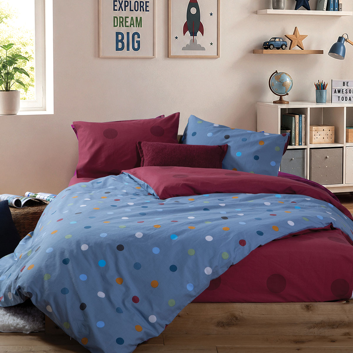 Σεντόνια Μονά (Σετ) Nef-Nef Homeware Junior Dots Blue
