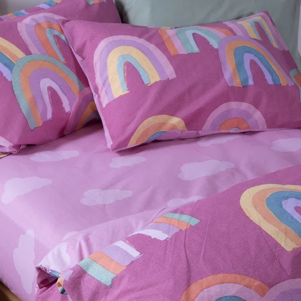 Παπλωματοθήκη Μονή (Σετ 160x240) Nef-Nef Homeware Junior Rainbow Mood