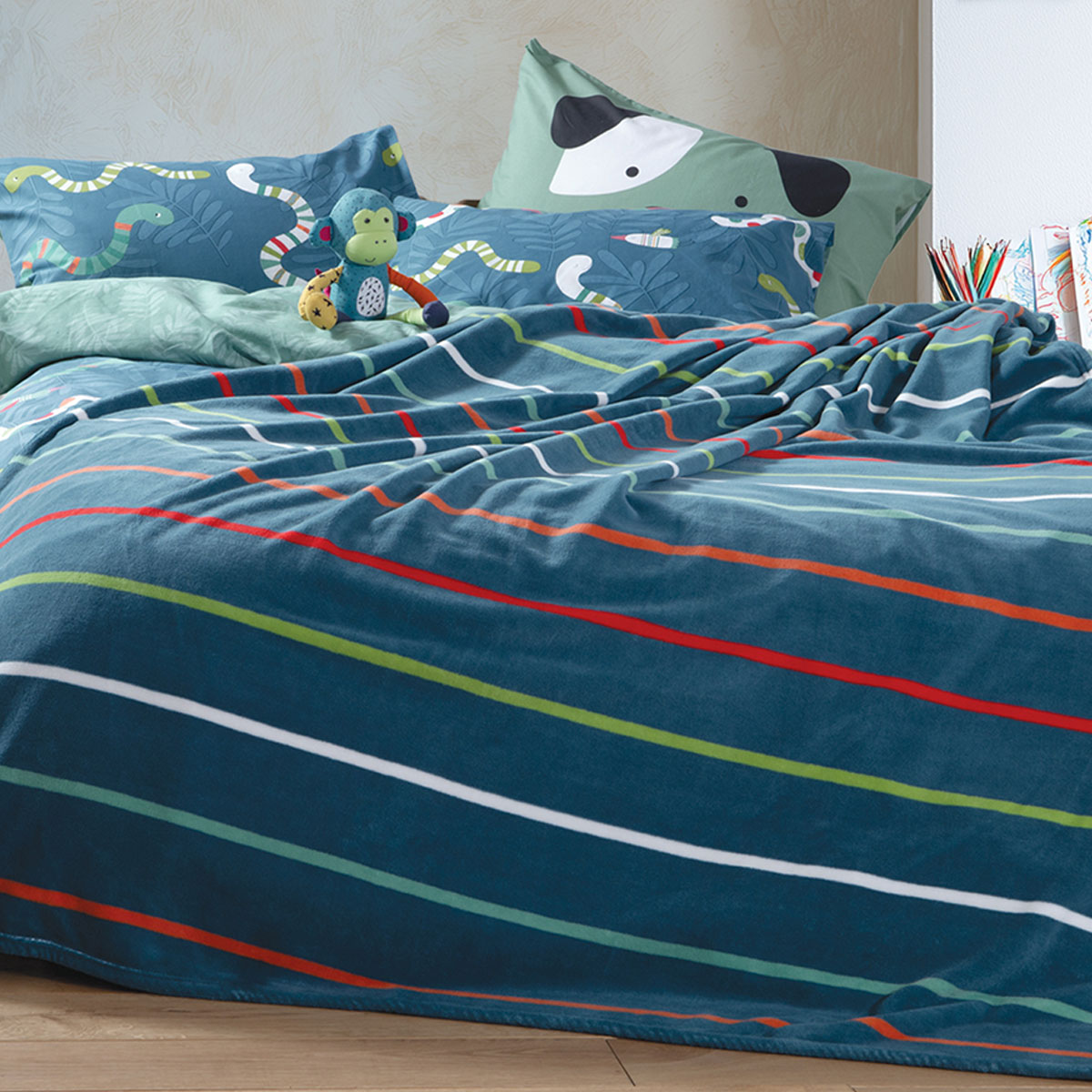 Κουβέρτα Fleece Μονή (160x220) Nef-Nef Homeware Junior Chromatic Petrol