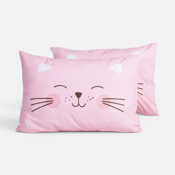 Παιδική Μαξιλαροθήκη (52x72) Nef-Nef Homeware Junior Happy Cat