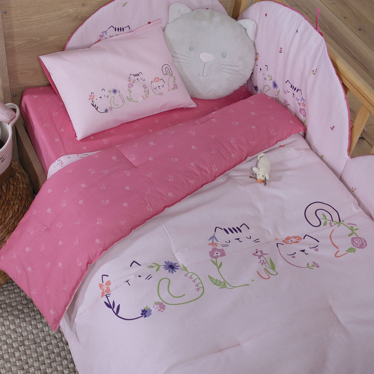 Πάπλωμα Κούνιας (110x140) 2 Όψεων Nef-Nef Homeware Baby Cats Are Perfect