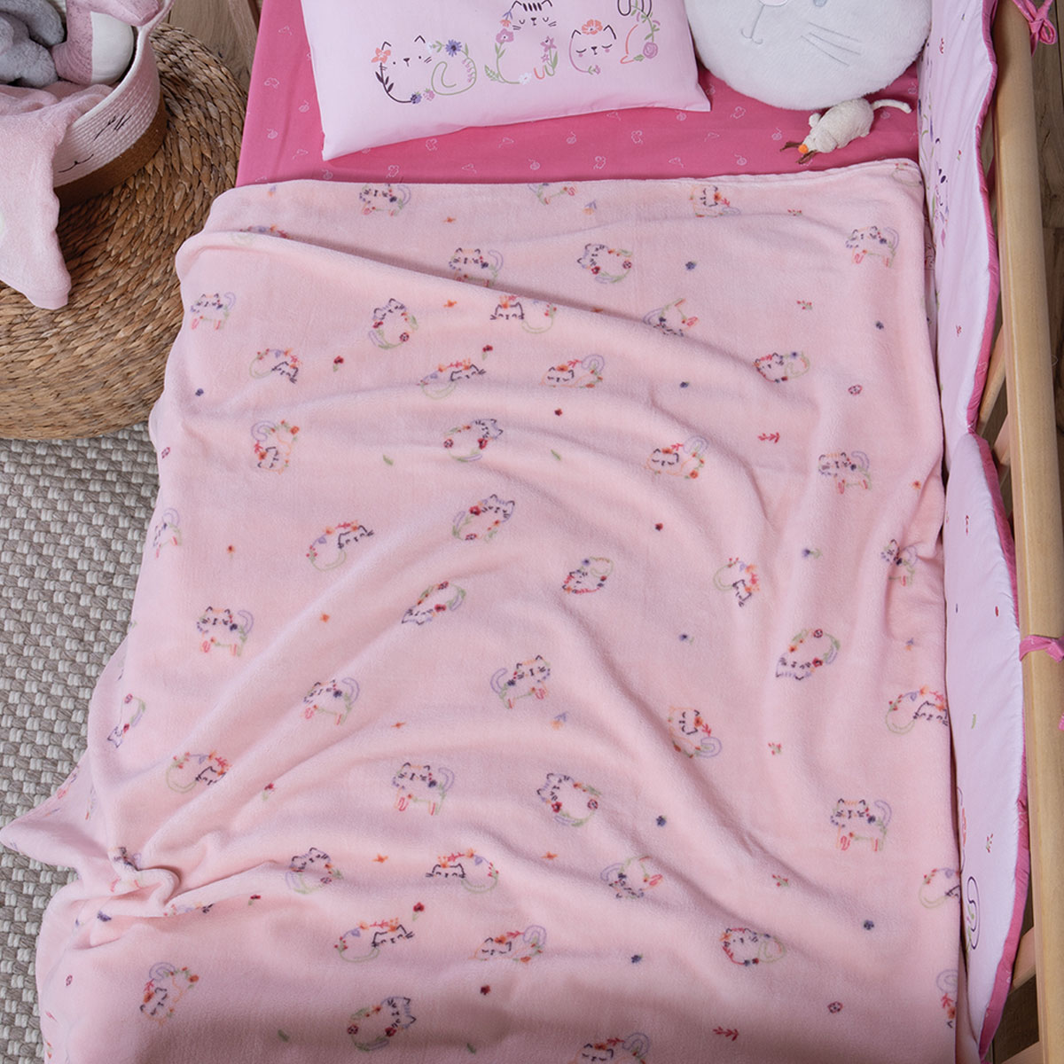 Κουβέρτα Fleece Κούνιας (100x140) Nef-Nef Homeware Baby Cats Are Perfect