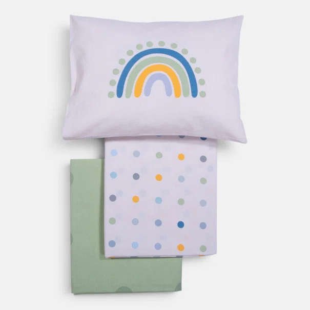 Σεντόνια Κούνιας (Σετ) Nef-Nef Homeware Baby Dots Ecru/Green