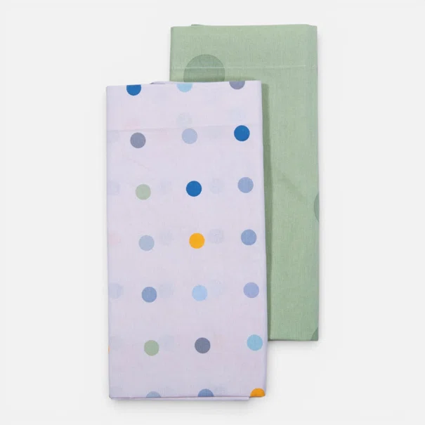 Σεντόνια Λίκνου (Σετ) Nef-Nef Homeware Baby Dots Ecru/Green