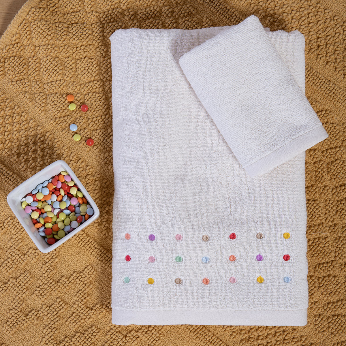 Παιδικές Πετσέτες (Σετ 2τμχ) Nef-Nef Homeware Baby Dots Ecru/Pink 420gsm