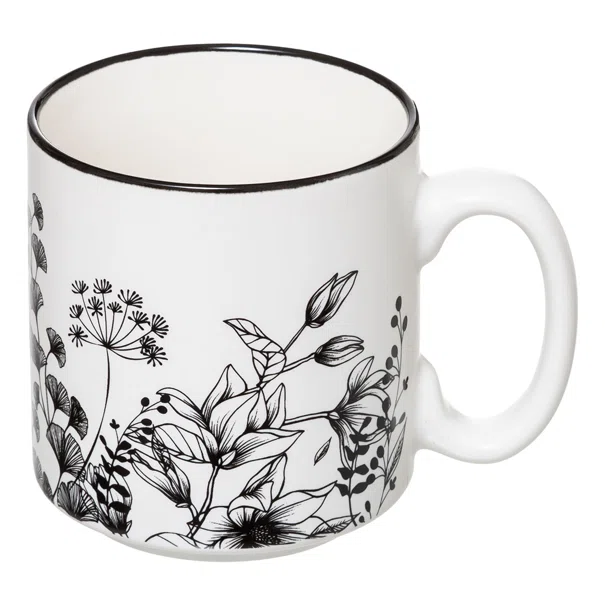 Κούπες 260ml Με Στάντ (Σετ 4τμχ) S-D White Floral 176945A