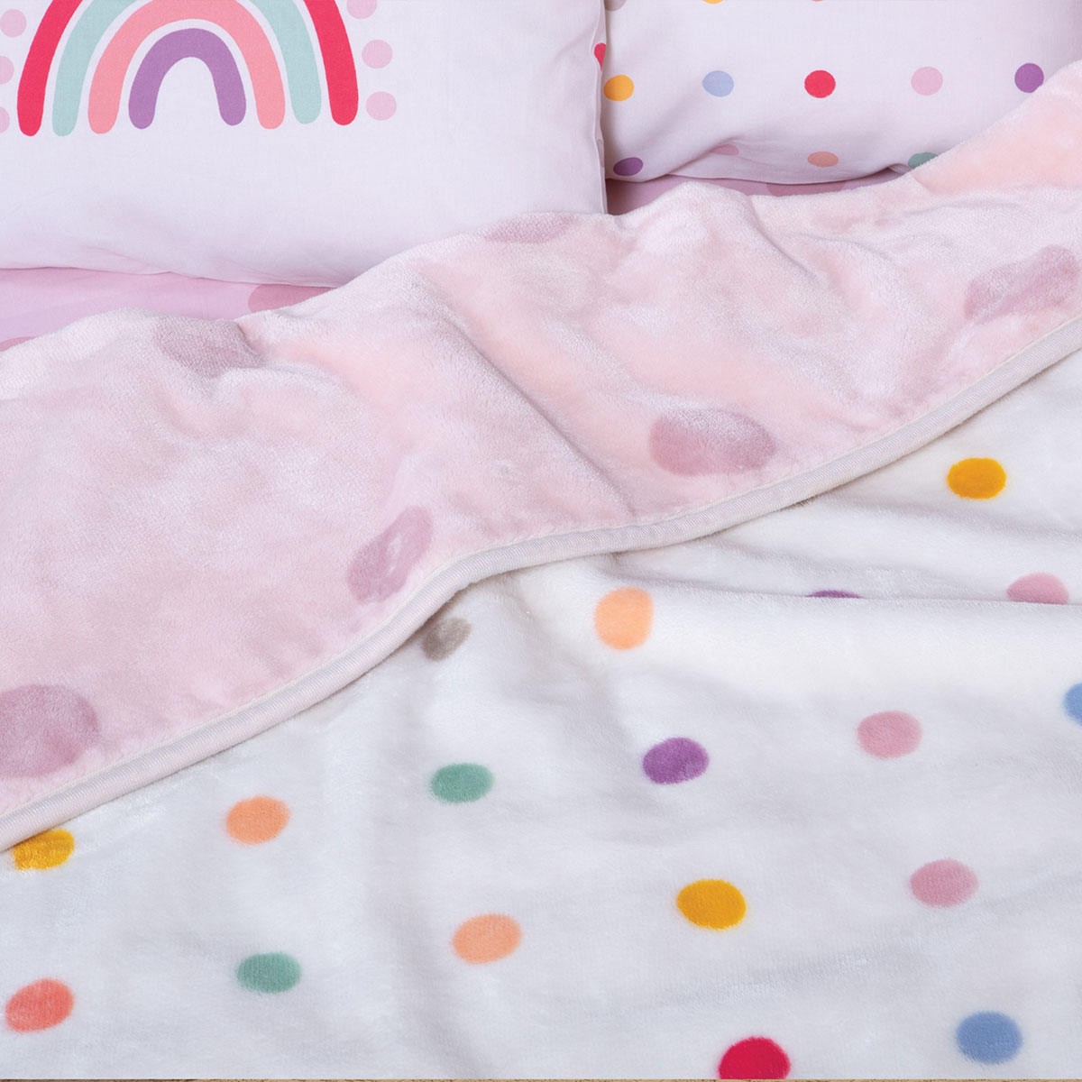 Κουβέρτα Βελουτέ Κούνιας (100x140) Nef-Nef Homeware Baby Dots Pink