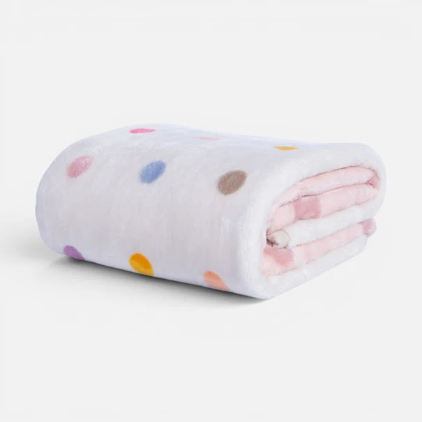 Κουβέρτα Βελουτέ Κούνιας (100x140) Nef-Nef Homeware Baby Dots Pink