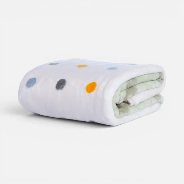Κουβέρτα Βελουτέ Αγκαλιάς (75x100) Nef-Nef Homeware Baby Dots Green