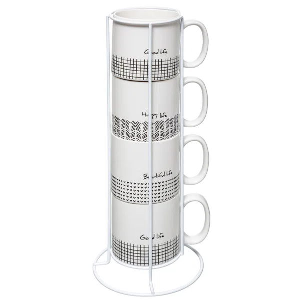 Κούπες 240ml Με Στάντ (Σετ 4τμχ) S-D Life 176959