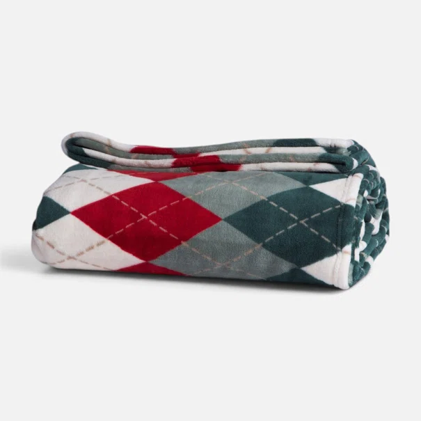 Χριστουγεννιάτικη Κουβέρτα Καναπέ Fleece (130x180) Nef-Nef Homeware Christmas Winter Rhombus