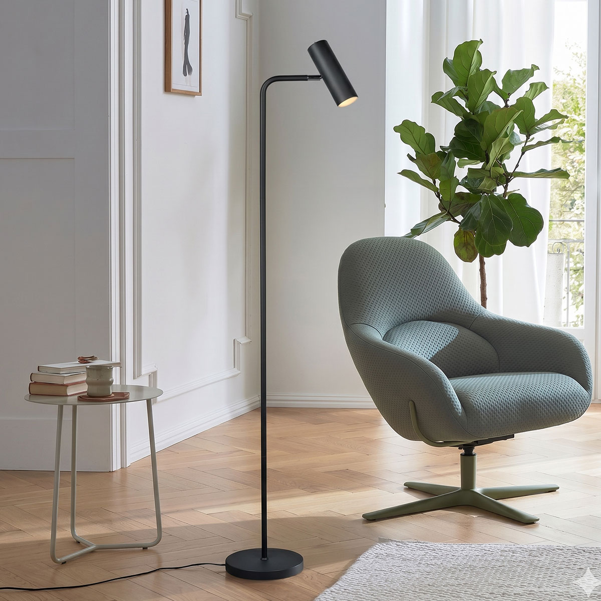 Φωτιστικό Δαπέδου Trio Lighting Marley Black 412400132