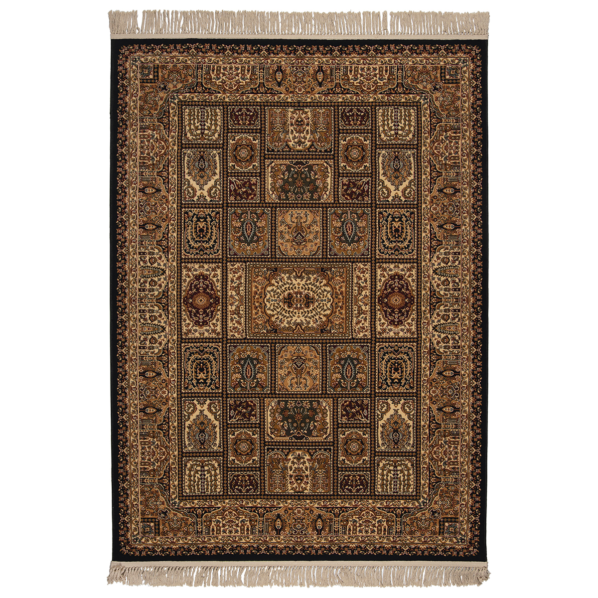 Χαλί (200X290) Βιοκαρπέτ Isfahan 3517D Black Χαλιά Σαλονιού Χειμερινά Boho Spitishop