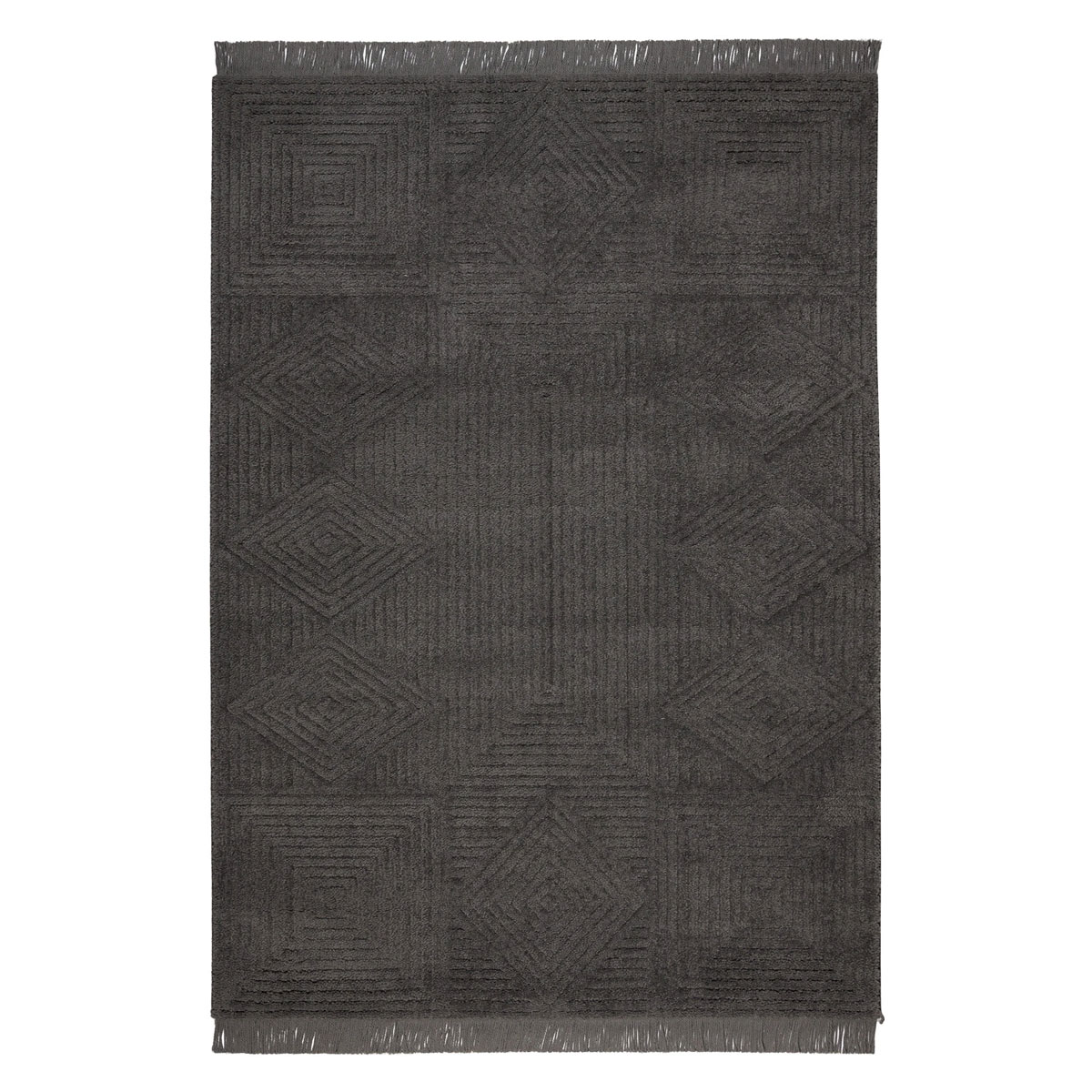 Χαλί (200X250) Βιοκαρπέτ Dorothea 1171A Dark Grey Χαλιά Σαλονιού Χειμερινά Μονόχρωμα Spitishop