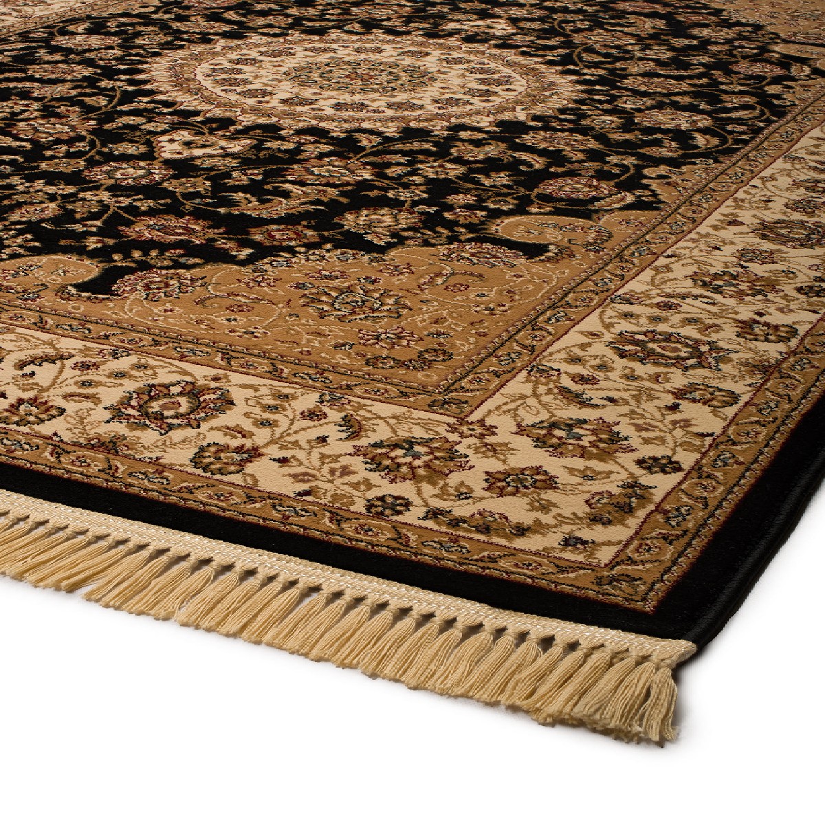 Στρογγυλό Χαλί (Φ180) Βιοκαρπέτ Isfahan 2438A Black Cream