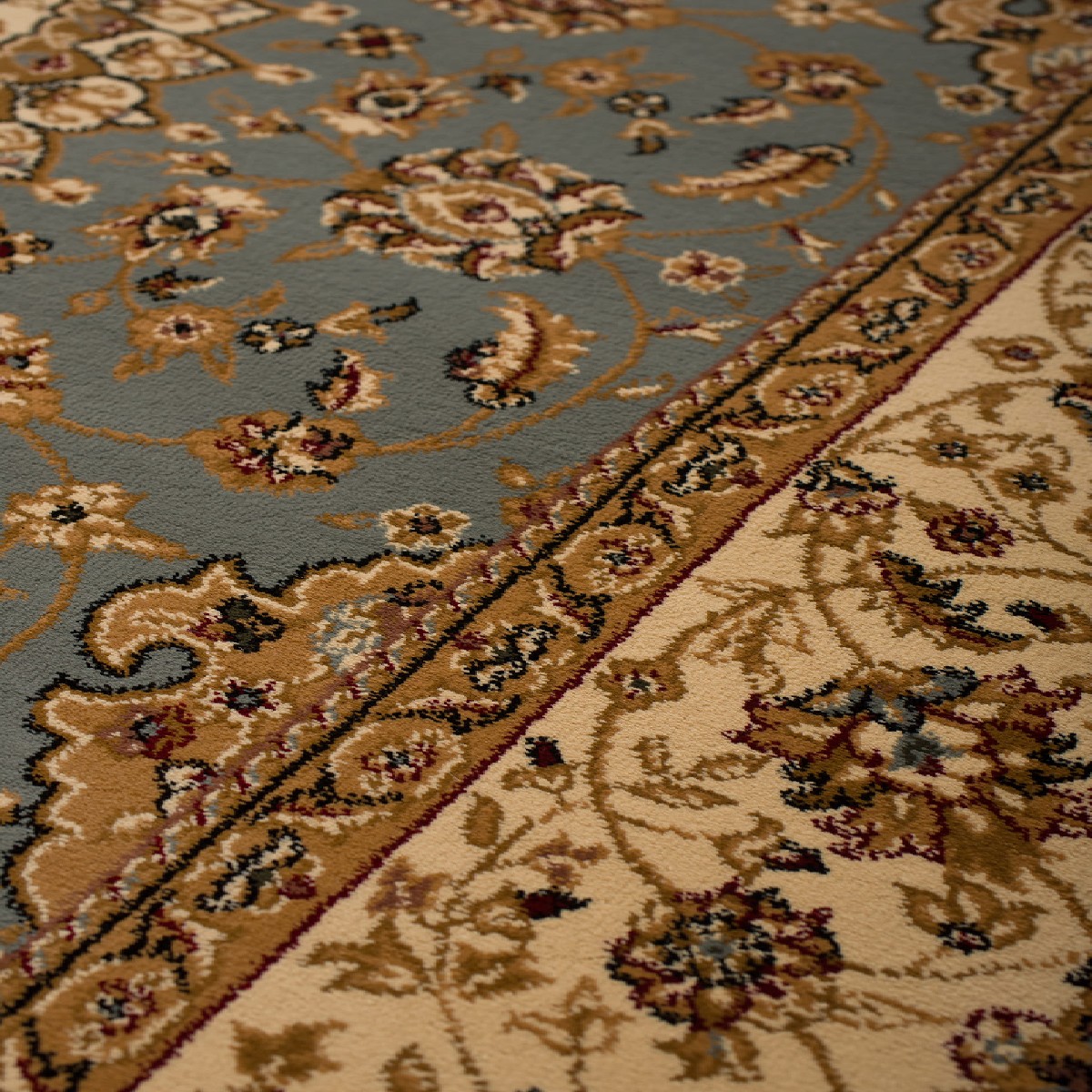 Χαλί Διαδρόμου (80X140) Βιοκαρπέτ Isfahan 2438A Blue Cream Χαλιά Διάδρομοι Spitishop