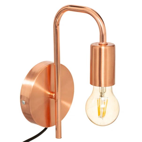 Απλίκα Τοίχου Με Φις Πρίζας A-S Keli Copper 182401