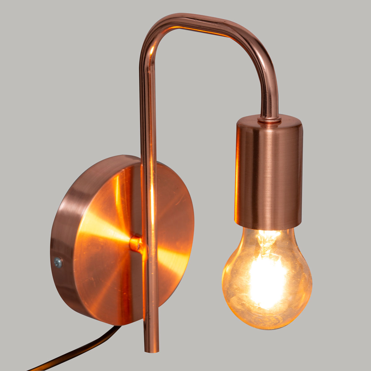 Απλίκα Τοίχου με Φις Πρίζας A-S Keli Copper 182401 Φωτιστικά Απλίκες Spitishop
