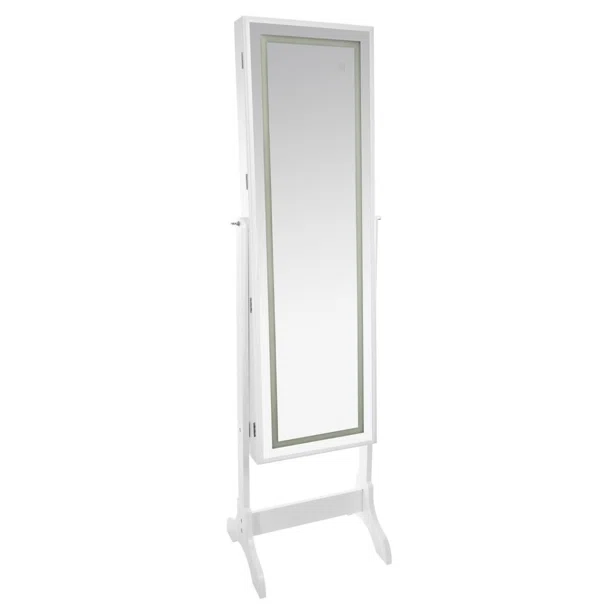 Καθρέφτης Δαπέδου/Κοσμηματοθήκη Με Led (37x15x155) A-S Jewelry Cabinet White 157064