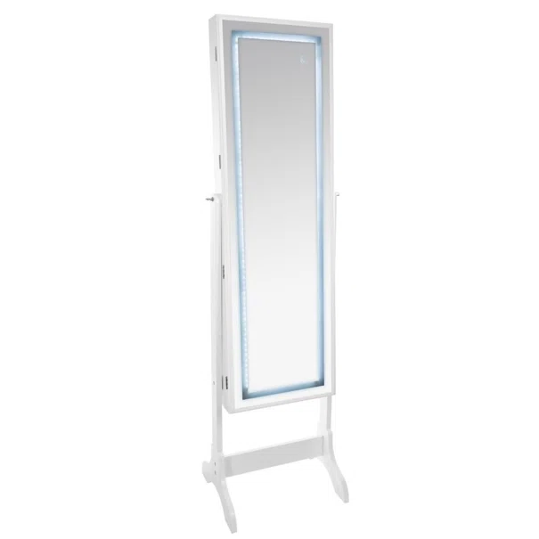 Καθρέφτης Δαπέδου/Κοσμηματοθήκη Με Led (37x15x155) A-S Jewelry Cabinet White 157064