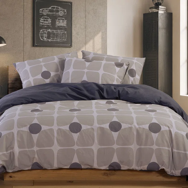Παπλωματοθήκη Μονή (Σετ 170x240) 2 Όψεων Nef-Nef Homeware Casual Coreo Grey