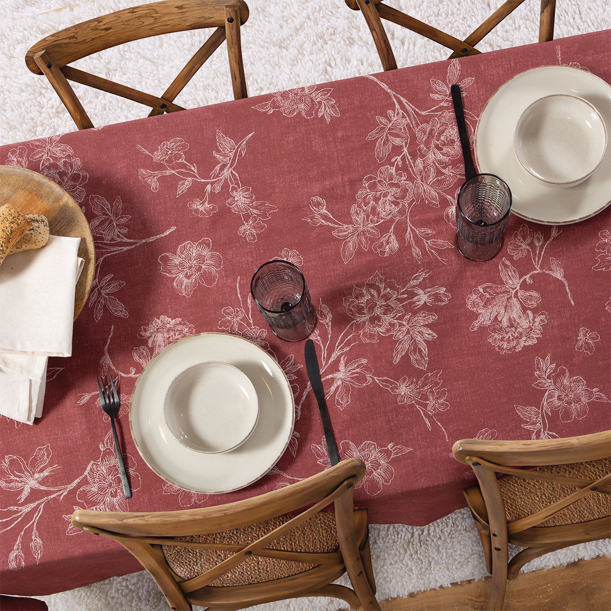 Τραπεζομάντηλο (140x140) Nef-Nef Homeware Dream Bordo