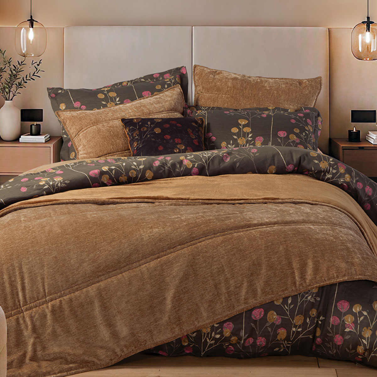 Κουβερτοπάπλωμα Υπέρδιπλο (240x220) Nef-Nef Homeware Vania Caramel