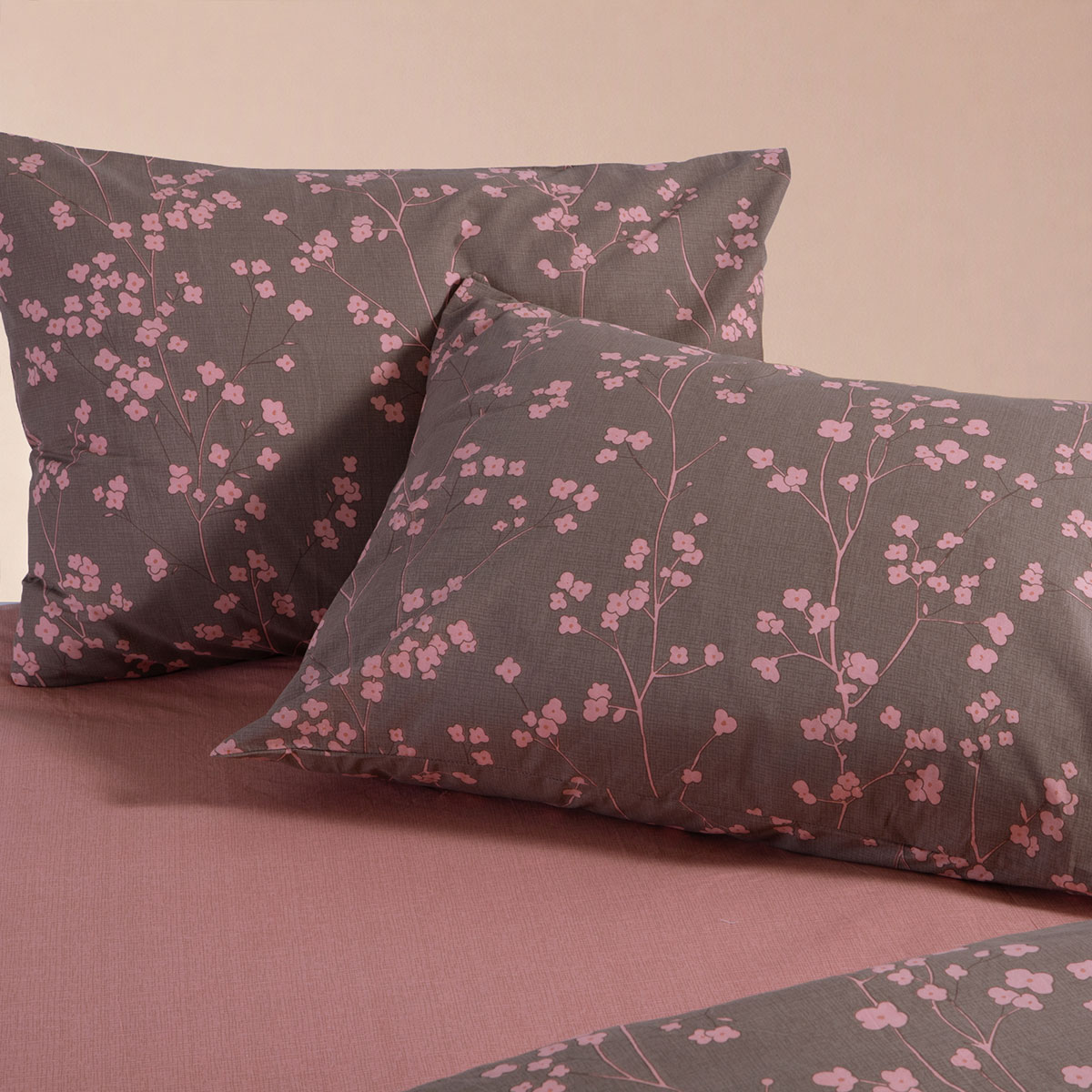 Μαξιλαροθήκη (52x72) Nef-Nef Homeware Floriva Brown