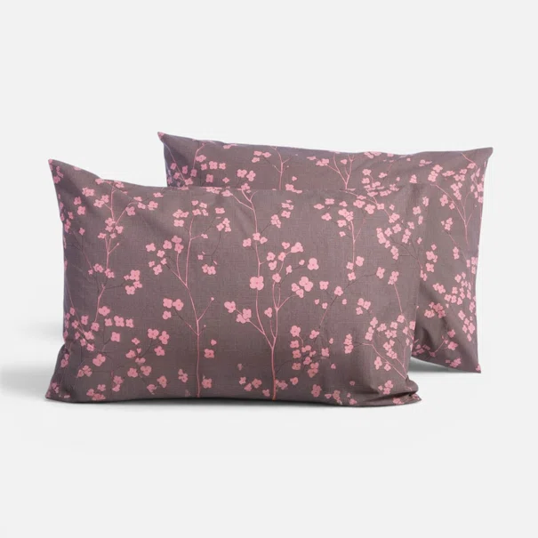 Μαξιλαροθήκη (52x72) Nef-Nef Homeware Floriva Brown